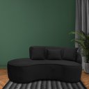 Ver imagem 2 de Sofá Curvo 2 Lugares 150cm Eron Braço Esquerdo Veludo Preto - Nexta Casa