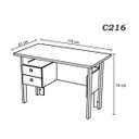 Ver imagem 3 de Conjunto Escritório Completo com Mesa, 3 Estantes e Rack Malta Nobre e Preto Brilho
