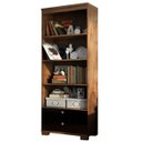 Ver imagem 4 de Conjunto Escritório Completo com Mesa, 3 Estantes e Rack Malta Nobre e Preto Brilho