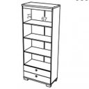 Ver imagem 5 de Conjunto Escritório Completo com Mesa, 3 Estantes e Rack Malta Nobre e Preto Brilho