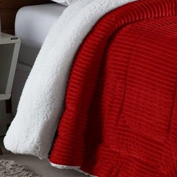 Coberdrom Cobertor Robust King Manta Canelada Sherpa Lã de Carneiro Pesado Grosso 1 Peça - - 2