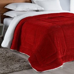 Coberdrom Cobertor Robust King Manta Canelada Sherpa Lã de Carneiro Pesado Grosso 1 Peça - - 1