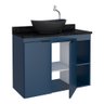 Gabinete Para Banheiro Com Tampo Em Granito Aster 80 Azul - 3
