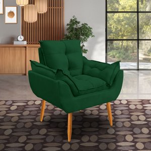 Poltrona Opala Decorativa Sala Escritório Verde