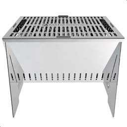 Mini Churrasqueira Grill Portatil P/camping Inox a Carvão Fs - 3