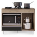 Ver imagem 3 de Balcão Multiuso para Cooktop 4 Bocas Georgia Castanho/preto - Lumil Móveis