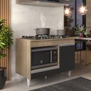 Ver imagem 2 de Balcão Multiuso para Cooktop 4 Bocas Georgia Castanho/preto - Lumil Móveis