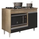 Ver imagem 1 de Balcão Multiuso para Cooktop 4 Bocas Georgia Castanho/preto - Lumil Móveis