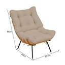 Ver imagem 5 de Kit Poltrona Costela de Adão com Puff - Linho Bege Claro