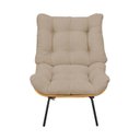 Ver imagem 2 de Kit Poltrona Costela de Adão com Puff - Linho Bege Claro