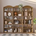 Ver imagem 1 de Kit 3 Estantes para Livros com 10 Nichos Arco Marrom/Cinamomo