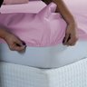 Lençol com Elástico Queen 200 Fios 100% Algodão Roupa de Cama Box Avulso:rosa Bebe - 4