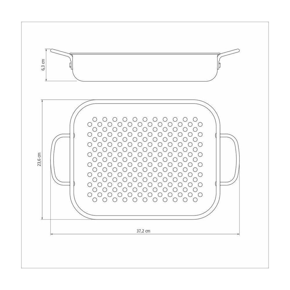 Grelha Retangular Tramontina Churrasco em Aluminio Anodizado 28 Cm - 4