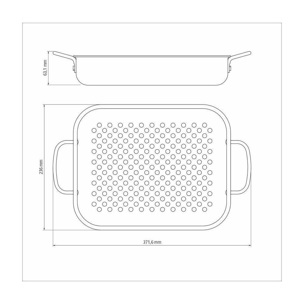 Grelha Retangular Tramontina Churrasco em Aluminio Anodizado 28 Cm - 3