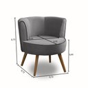 Ver imagem 3 de Kit 2 Poltronas Para Sala Decorativa Isa Suede Cinza Adonai Estofados