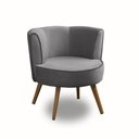 Ver imagem 2 de Kit 2 Poltronas Para Sala Decorativa Isa Suede Cinza Adonai Estofados