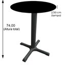 Ver imagem 7 de Mesa Ômega Ferro Branco 74 Cm (alt) Base em X Tampo Mdp Redondo Samba 80 Cm (larg) X 2,50 Cm (alt)
