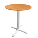Ver imagem 1 de Mesa Ômega Ferro Branco 74 Cm (alt) Base em X Tampo Mdp Redondo Samba 80 Cm (larg) X 2,50 Cm (alt)