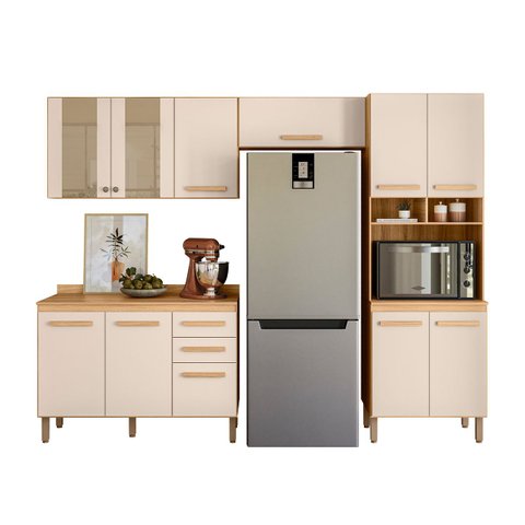 Conjunto de Cozinha Nubia Modulado com 11 Portas 2 Gavetas