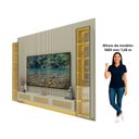 Ver imagem 5 de Estante Home para TV até 85 Polegadas Ripado com LED e Vidro Reflecta 100% MDF 250CMX310CM Supremo Native Off White