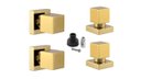 Ver imagem 1 de Kit 4 Acabamento Chuveiro Quadrado Dourado Brilhante Padrão Docol