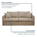 Ver imagem 6 de Sofá Cama Retrátil e Reclinável 2 Lugares Pés Madeira Maciça 200cm Michigan Yescasa