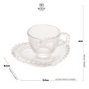 Ver imagem 5 de Conjunto 4 Xícaras de Café de Cristal com Pires Coração Pearl 85ml