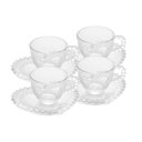 Ver imagem 3 de Conjunto 4 Xícaras de Café de Cristal com Pires Coração Pearl 85ml