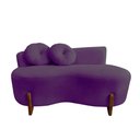 Ver imagem 5 de Namoradeira Sofá Feijão Lounge 120cm Orgânica Veludo Roxo