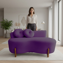 Ver imagem 2 de Namoradeira Sofá Feijão Lounge 120cm Orgânica Veludo Roxo