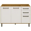 Ver imagem 1 de Balcao para Pia 3p 2g 120 Cm Cria J00157 Freijo Off White Pln