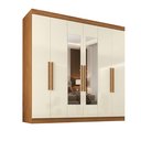 Ver imagem 2 de Guarda-Roupa Casal com Espelho 6 Portas 2 Gavetas Paris Bege/Cinamomo/Off White