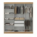 Ver imagem 6 de Guarda-Roupa Casal com Espelho 6 Portas 2 Gavetas Paris Bege/Cinamomo/Off White