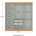 Ver imagem 7 de Guarda-roupa Casal com Espelho 6 Portas 2 Gavetas Paris 