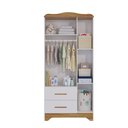 Ver imagem 6 de Guarda Roupa Peroba Clara 3 Portas 2 Gavetas Branco Amêndoa