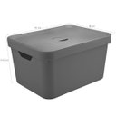 Ver imagem 4 de Kit 2 Caixas Organizadoras 32 Litros com Tampa Cesto para Brinquedos Chumbo