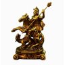 São Jorge Guerreiro Imagem Santo Estátua Dourada Resina 7cm - 1