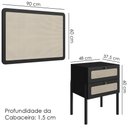 Ver imagem 3 de Cabeceira Solteiro e Mesa Cabeceira Palinha 27976 Nero Preto Artesano