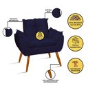 Ver imagem 2 de Poltrona Cadeira Decorativa Luxo Sala de Estar - Balaqui Cor:azul Marinho