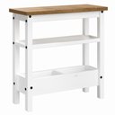 Ver imagem 3 de Mesa Lateral em Madeira Maciça Branco Lavado