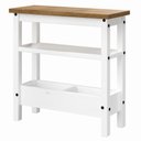 Ver imagem 1 de Mesa Lateral em Madeira Maciça Branco Lavado