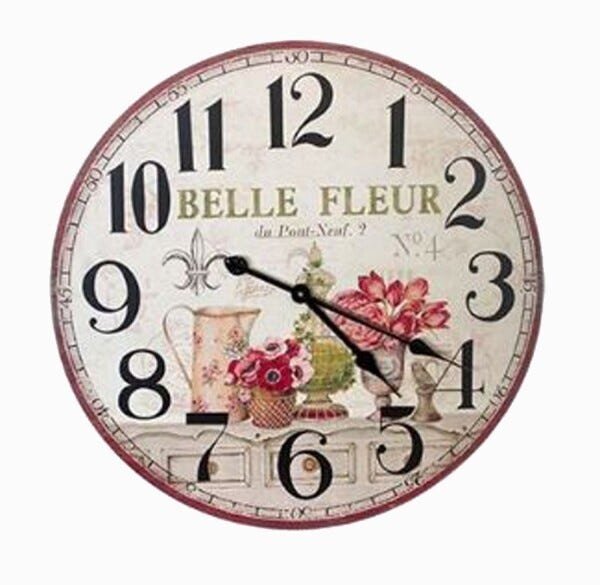Relógio Parede Mdf Flor Belle Fleur