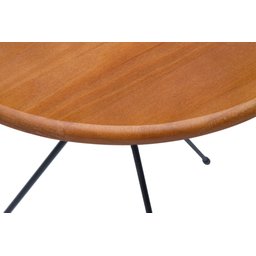 Mesa Apoio Lateral Sala Redonda Pé Metal 60cm Madeira Maciça Mesinha - 2