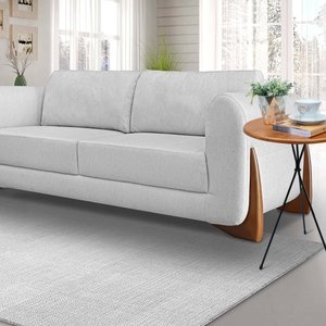Mesa Apoio Lateral Sala Redonda Pé Metal 60cm Madeira Maciça Mesinha