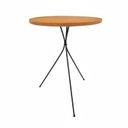 Ver imagem 2 de Mesa Apoio Lateral Sala Redonda Pé Metal 60cm Madeira Maciça Mesinha