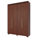 Ver imagem 3 de Guarda-Roupa Solteiro 4 Portas com Pés 159cm 100% MDF Lumiar Espresso Móveis Marrom/Jequitiba