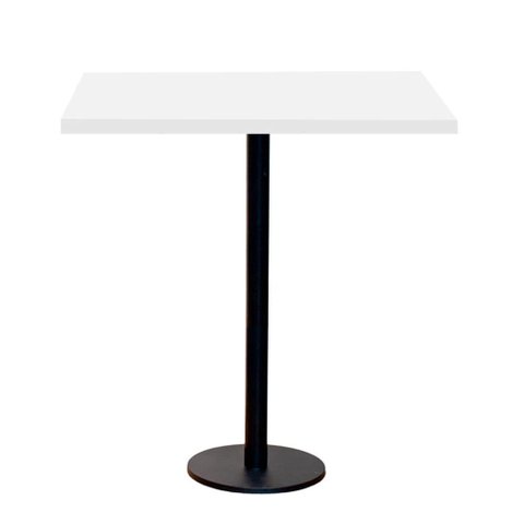 Mesa Pisa Beta Bistrô Fratini 107,50cm (a) Disco Redondo Preto Tampo Mdp Quadrado Branco 70cm (l)
