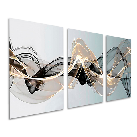 Quadros Decorativos Abstrato Moderno Ondas Sala Quarto Hall