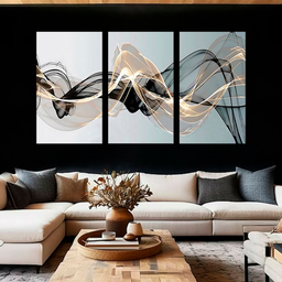 Quadros Decorativos Abstrato Moderno Ondas Sala Quarto Hall - 2
