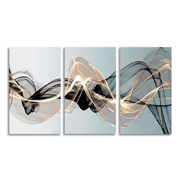 Quadros Decorativos Abstrato Moderno Ondas Sala Quarto Hall - 4